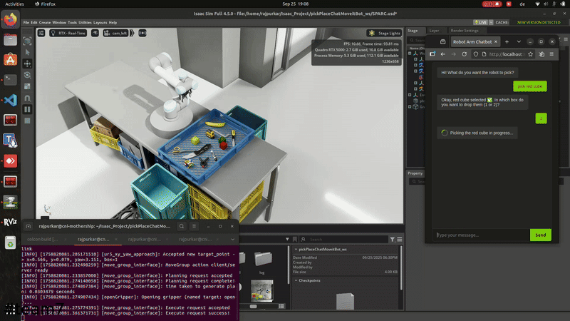 Robotic Arm Pick-and-Place Chatbot